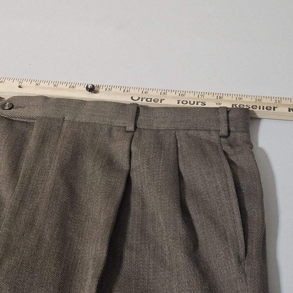 Brooks Brothers Dress Pants Mens 38x33 346 Pleated Cuffed 100% Worsted Wool EUC